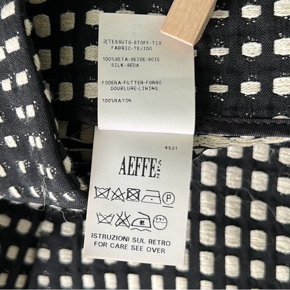 Emanuel Ungaro Paris Black & Ivory Silk Blend Woven Flounce Peplum Skirt - 4 - Picture 14 of 15